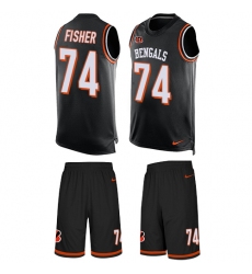 Men's Nike Cincinnati Bengals #74 Jake Fisher Limited Black Tank Top Suit NFL Jersey