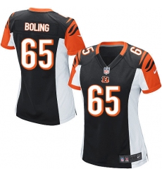 Women's Nike Cincinnati Bengals #65 Clint Boling Game Black Team Color NFL Jersey