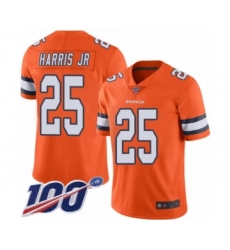 Men's Denver Broncos #25 Chris Harris Jr Limited Orange Rush Vapor Untouchable 100th Season Football Jersey