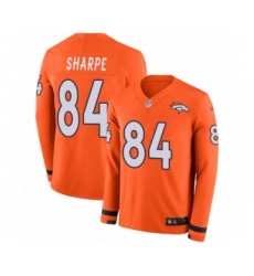 Men's Nike Denver Broncos #84 Shannon Sharpe Limited Orange Therma Long Sleeve NFL Jersey