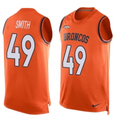 Men's Nike Denver Broncos #49 Dennis Smith Limited Orange Player Name & Number Tank Top NFL Jersey