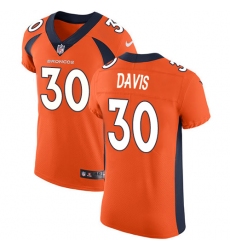 Men's Nike Denver Broncos #30 Terrell Davis Orange Team Color Vapor Untouchable Elite Player NFL Jersey