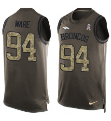 Men's Nike Denver Broncos #94 DeMarcus Ware Limited Green Salute to Service Tank Top NFL Jersey