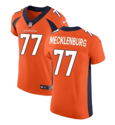 Men's Nike Denver Broncos #77 Karl Mecklenburg Orange Team Color Vapor Untouchable Elite Player NFL Jersey