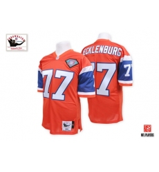Mitchell And Ness Denver Broncos #77 Karl Mecklenburg Orange With 75TH Patch Authentic Throwback NFL Jersey