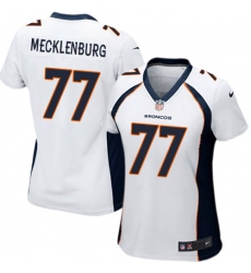Women's Nike Denver Broncos #77 Karl Mecklenburg Game White NFL Jersey