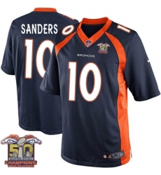 Youth Nike Denver Broncos #10 Emmanuel Sanders Elite Navy Blue Alternate Super Bowl 50 Champions NFL Jersey