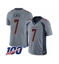Youth Denver Broncos #7 John Elway Limited Silver Inverted Legend 100th Season Football Jersey Youth Denver Broncos #7 John Elway Limited Silver Inverted Legend 100th Season Football Jersey