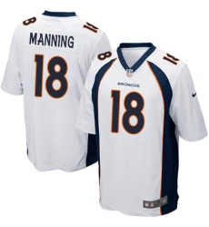 Men's Nike Denver Broncos #18 Peyton Manning Game White NFL Jersey
