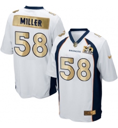 Men's Nike Denver Broncos #58 Von Miller Game White Super Bowl 50 Collection NFL Jersey