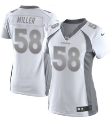 Women's Nike Denver Broncos #58 Von Miller Limited White Platinum NFL Jersey