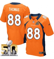 Men's Nike Denver Broncos #88 Demaryius Thomas Elite Orange Team Color Super Bowl 50 Bound NFL Jersey