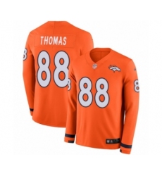 Men's Nike Denver Broncos #88 Demaryius Thomas Limited Orange Therma Long Sleeve NFL Jersey