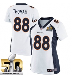 Women's Nike Denver Broncos #88 Demaryius Thomas Elite White Super Bowl 50 Bound NFL Jersey