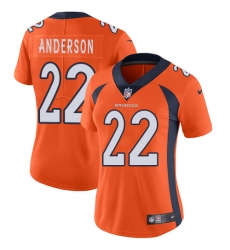 Women's Nike Denver Broncos #22 C.J. Anderson Elite Orange Team Color NFL Jersey
