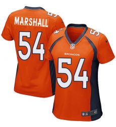 Women's Nike Denver Broncos #54 Brandon Marshall Game Orange Team Color NFL Jersey