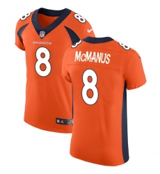 Men's Nike Denver Broncos #8 Brandon McManus Orange Team Color Vapor Untouchable Elite Player NFL Jersey