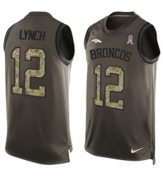 Men's Nike Denver Broncos #12 Paxton Lynch Limited Green Salute to Service Tank Top NFL Jersey