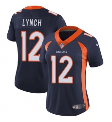 Women's Nike Denver Broncos #12 Paxton Lynch Elite Navy Blue Alternate NFL Jersey