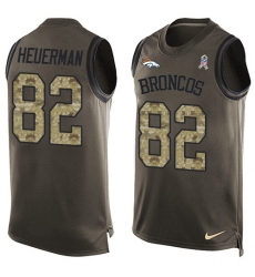Men's Nike Denver Broncos #82 Jeff Heuerman Limited Green Salute to Service Tank Top NFL Jersey