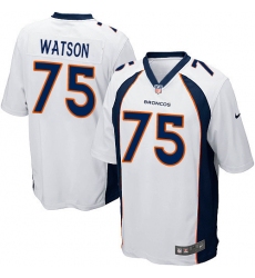 Men's Nike Denver Broncos #75 Menelik Watson Game White NFL Jersey