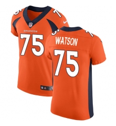 Men's Nike Denver Broncos #75 Menelik Watson Orange Team Color Vapor Untouchable Elite Player NFL Jersey