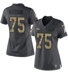 Women's Nike Denver Broncos #75 Menelik Watson Limited Black 2016 Salute to Service NFL Jersey
