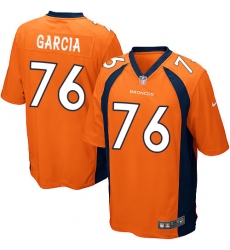 Men's Nike Denver Broncos #76 Max Garcia Game Orange Team Color NFL Jersey