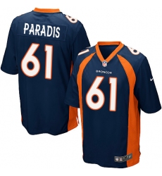 Men's Nike Denver Broncos #61 Matt Paradis Game Navy Blue Alternate NFL Jersey