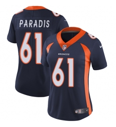 Women's Nike Denver Broncos #61 Matt Paradis Elite Navy Blue Alternate NFL Jersey