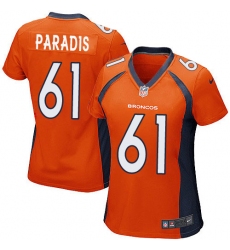 Women's Nike Denver Broncos #61 Matt Paradis Game Orange Team Color NFL Jersey
