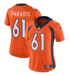 Women's Nike Denver Broncos #61 Matt Paradis Orange Team Color Vapor Untouchable Limited Player NFL Jersey