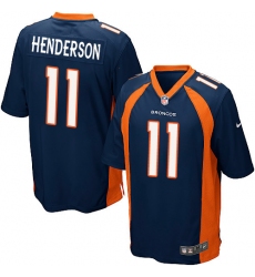 Men's Nike Denver Broncos #11 Carlos Henderson Game Navy Blue Alternate NFL Jersey