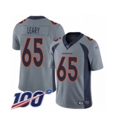 Youth Denver Broncos #65 Ronald Leary Limited Silver Inverted Legend 100th Season Football Jersey