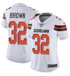 Women's Nike Cleveland Browns #32 Jim Brown Elite White NFL Jersey