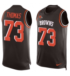 Men's Nike Cleveland Browns #73 Joe Thomas Limited Brown Player Name & Number Tank Top NFL Jersey