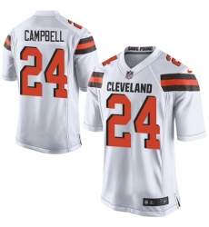 Men's Nike Cleveland Browns #24 Ibraheim Campbell Game White NFL Jersey