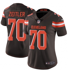 Women's Nike Cleveland Browns #70 Kevin Zeitler Elite Brown Team Color NFL Jersey