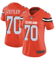 Women's Nike Cleveland Browns #70 Kevin Zeitler Elite Orange Alternate NFL Jersey