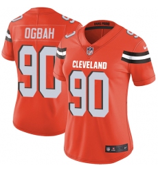 Women's Nike Cleveland Browns #90 Emmanuel Ogbah Elite Orange Alternate NFL Jersey