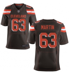 Men's Nike Cleveland Browns #63 Marcus Martin Elite Brown Team Color NFL Jersey