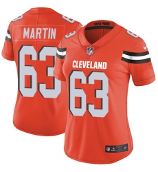 Women's Nike Cleveland Browns #63 Marcus Martin Elite Orange Alternate NFL Jersey