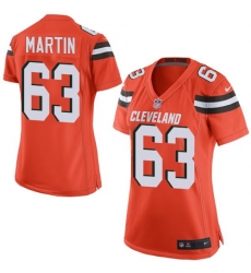 Women's Nike Cleveland Browns #63 Marcus Martin Game Orange Alternate NFL Jersey