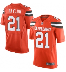 Men's Nike Cleveland Browns #21 Jamar Taylor Elite Orange Alternate NFL Jersey