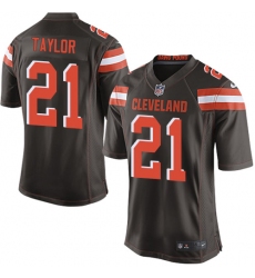 Men's Nike Cleveland Browns #21 Jamar Taylor Game Brown Team Color NFL Jersey