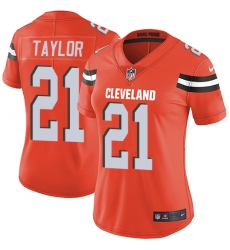 Women's Nike Cleveland Browns #21 Jamar Taylor Elite Orange Alternate NFL Jersey