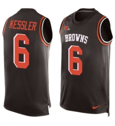 Men's Nike Cleveland Browns #6 Cody Kessler Limited Brown Player Name & Number Tank Top NFL Jersey