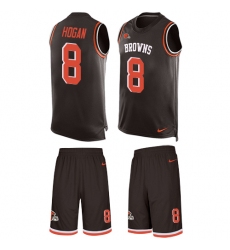 Men's Nike Cleveland Browns #8 Kevin Hogan Limited Brown Tank Top Suit NFL Jersey