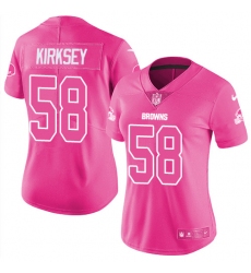 Women's Nike Cleveland Browns #58 Christian Kirksey Limited Pink Rush Fashion NFL Jersey