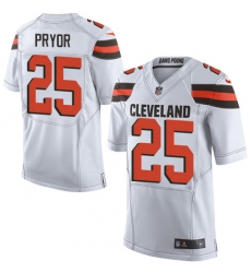 Men's Nike Cleveland Browns #25 Calvin Pryor Elite White NFL Jersey
